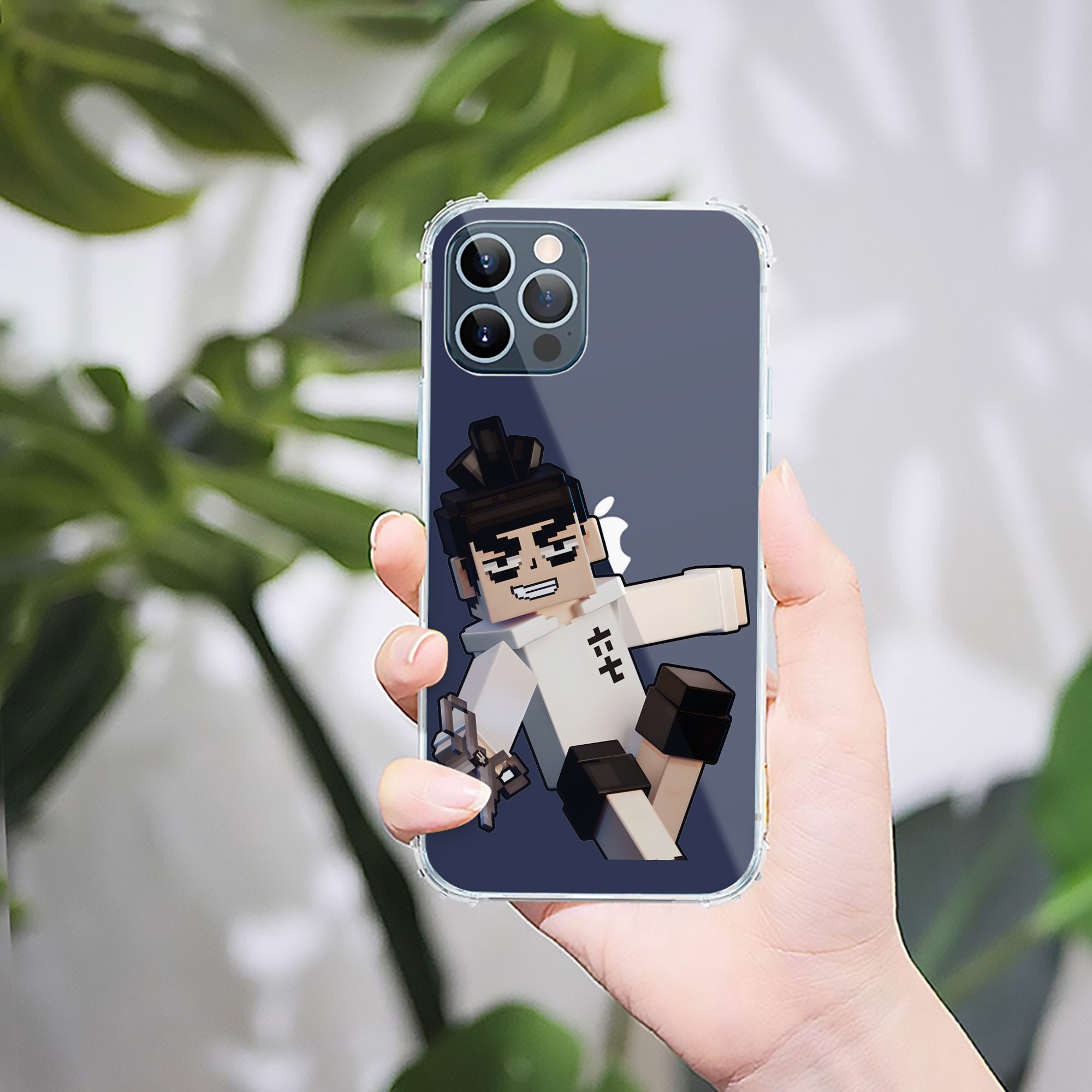 （画像用） マインクラフト ブロックの世界 Minecraft MC Block world 【iPhone 12シリーズ対応】透明スマホケース（クリアソフトケース）